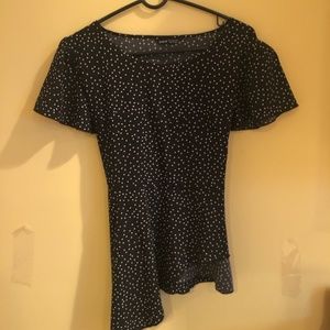 *Shein polka dot asymmetrical blouse